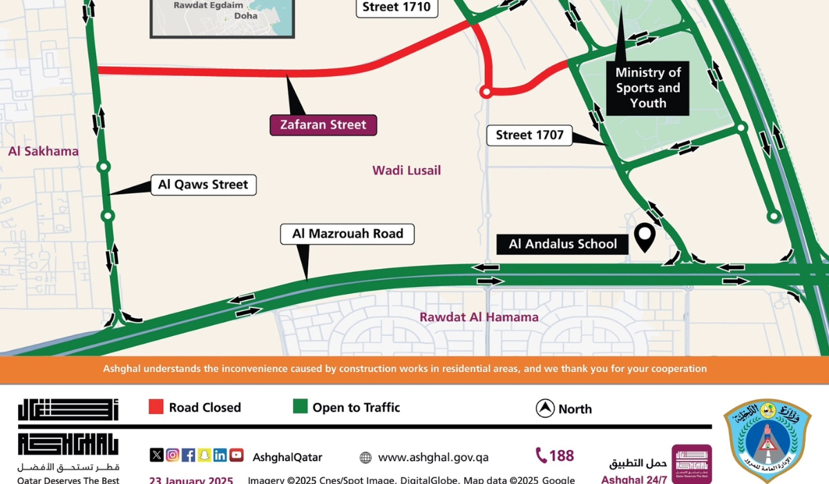 Temporary Closure of Zafaran Street for Maintenance Works